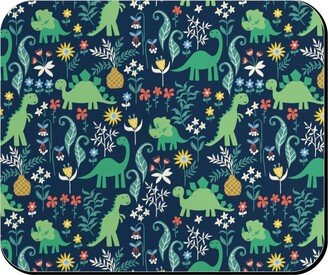 Mouse Pads: Dino Garden Mouse Pad, Rectangle Ornament, Multicolor