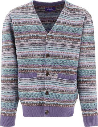 Dill Painting Intarsia-Knitted Cardigan