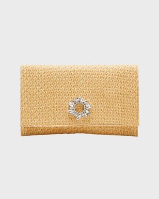 Maria Oliver Sofia Flap Raffia Clutch Bag