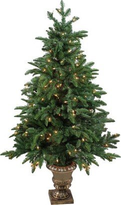 Northlight 4.5' Prelit Artificial Christmas Tree Potted Sierra Norway Spruce - Clear Lights