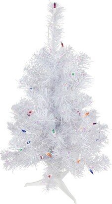 Northlight 2' Pre-lit Rockport White Pine Artificial Christmas Tree, Multi Lights