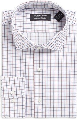 Trim Fit Non-Iron Plaid Cotton Dress Shirt