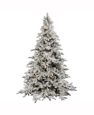 7.5' Flocked Utica Fir Artificial Christmas Tree with 850 Warm White Led Lights