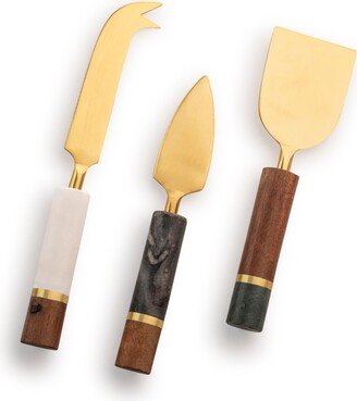 Gauri Kohli Evora Marble Cheese Knives, Set of 3