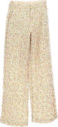 Sequin-Embellished Wide-Leg Palazzo Pants