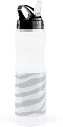 Photo Water Bottles: Brackenbury Beach Custom - Blue Stainless Steel Water Bottle With Straw, 25Oz, With Straw, Gray