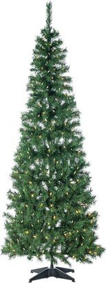 Sterling Tree Company 9Ft High Pop Up Pre-Lit Green Pvc Fir Tree With Warm White Lights