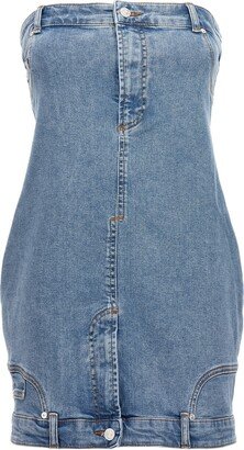 M05CH1N0 Jeans Off-the-shoulder Denim Dress-AA