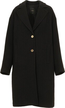 Single-Breasted Straight Hem Coat-AE