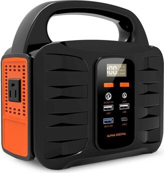 Alpha Digital Portable Power Station, 155Wh/42000mAh, Rechargeable Emergency Battery - Black/orange