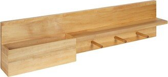 36 Astora Wood Shelf with Pocket and Hooks Natural - Kate & Laurel All Things Decor