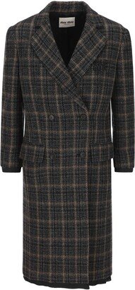 Checked Double-Breasted Coat