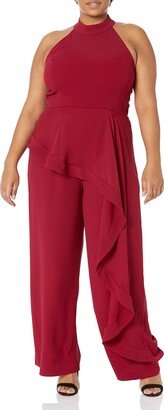 City Chic Women's Apparel City Chic Plus Size Jumpsuit Class FF in Currant