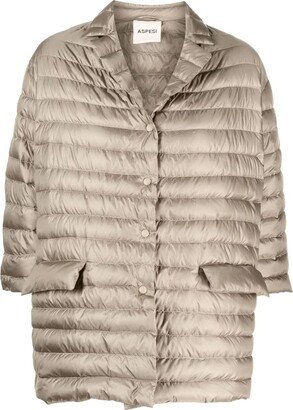 Crop-Sleeve Goose-Down Jacket