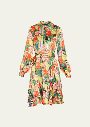 Tequila Sunrise Tie-Belted Dress