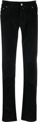 Mid-Rise Slim-Cut Trousers-AE