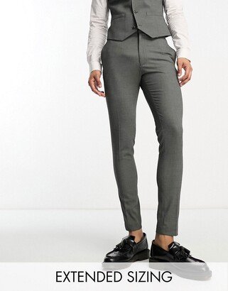 super skinny suit pants in mid gray micro texture