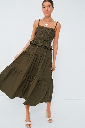 Olive Tiered Maxi Dress