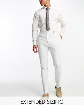 wedding skinny suit pants with micro texture in ice gray