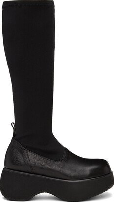 OPEN YY Black Sock Knee-High Boots