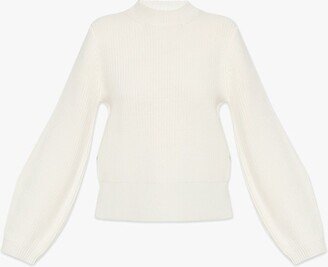 Ribbed Trim Crewneck Sweater