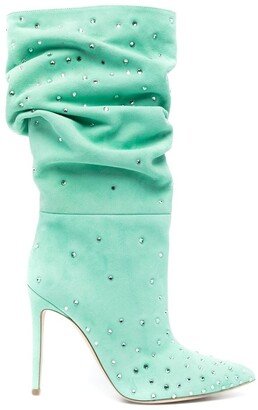 Holly crystal-embellished boots