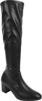 Women's Frannie Black Nappa Leather Knee-High Boot (37.5 / 7 B)
