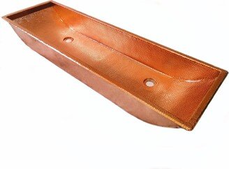 Condo in Polished Copper - Trough Undermount Or Drop-In Dual Bath Sink With 1.0