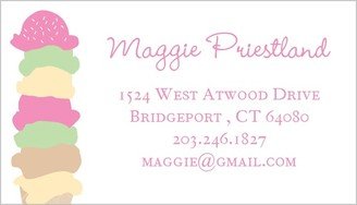 Business Cards: Ice-Cream Scoop Calling Card, Multicolor, Matte, Signature Smooth Cardstock