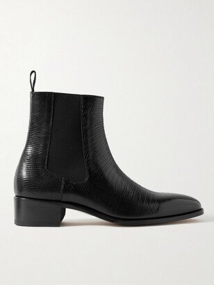 Alec Croc-Effect Leather Chelsea Boots