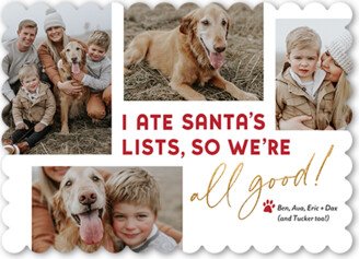 Holiday Cards: Doggie Delivery Holiday Card, White, 5X7, Christmas, Pearl Shimmer Cardstock, Scallop