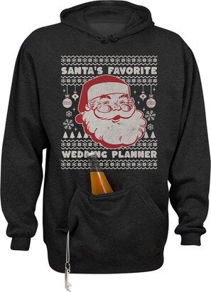 TeesAndTankYou Santa's Favorite Wedding Planner Beer Holder Tailgate Hoodie Sweatshirt Unisex Medium Black