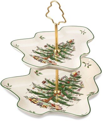 Christmas Tree 2-Tier Serving Stand