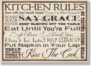 Home Decor Kitchen Rules Creme Typography Kitchen Wall Art Collection