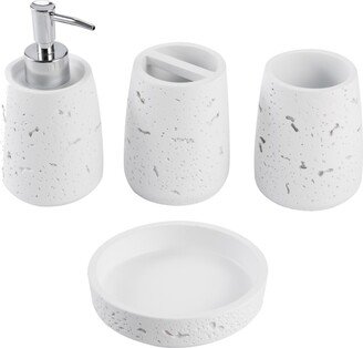 Kralix 4pc Cork Resin Paint Coated Bath Accessory Set