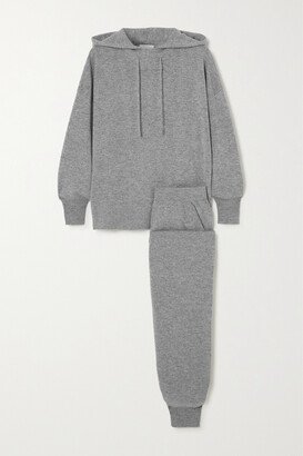 Cashmere Hoodie And Track Pants Set - Gray