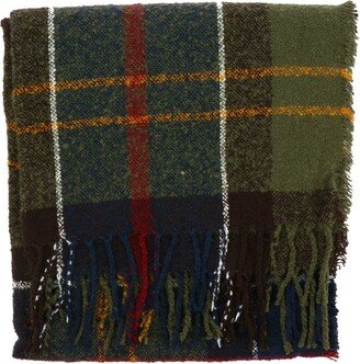 Checked Fringed Scarf-AG