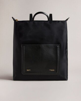 Nylon Slim Backpack in Black