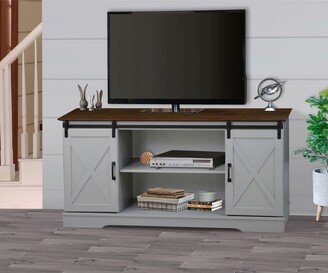 Saint Birch Finley 56 TV Stand with 2 Barn Door