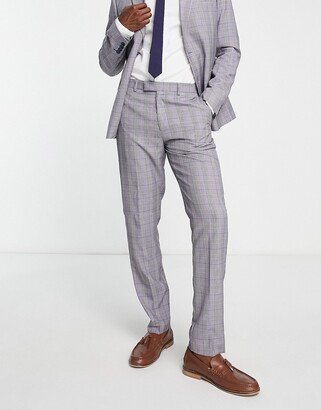 skinny fit suit pants in blue & orange check