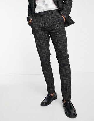 super skinny suit pants in black crosshatch