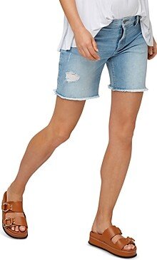 Montauk Distressed Denim Maternity Shorts