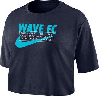 San Diego Wave Women's Dri-FIT Soccer Cropped T-Shirt in Blue