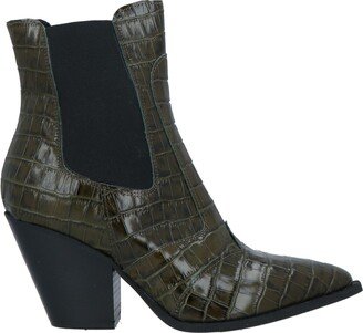 REBEL QUEEN Ankle Boots Military Green