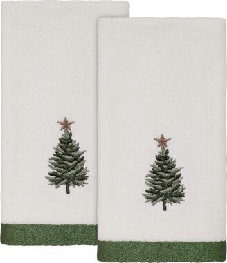 Trees with Gold Star Holiday 2-Pc. Fingertip Towel Set, 11