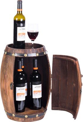 Wooden Barrel Shaped Vintage Decorative Wine Storage Rack