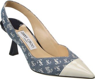 Liya 65 Denim & Patent Slingback Pump