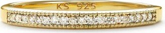 Ensley 18k Gold Vermeil Band Ring in White Diamond