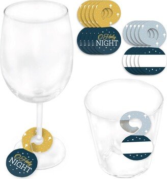 Big Dot of Happiness Holy Nativity - Manger Scene Religious Christmas Paper Beverage Markers for Glasses - Drink Tags - Set of 24