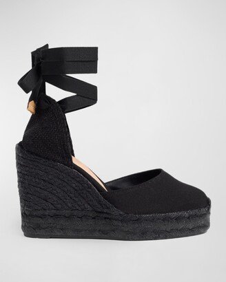 Carina Canvas Ankle-Wrap Wedge Espadrilles